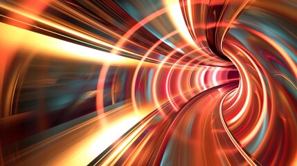 Obraz premium Abstract tunnel backgrounds Tunnellike abstract design in Christmas colors with a blank center for text, ideal for modern and visually striking holiday presentations