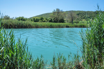 The mouth of the river Acheron at Ammoudia village, Epirus, Greece