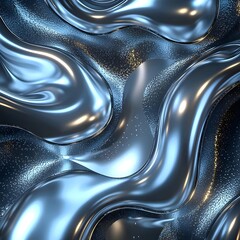 Naklejka premium Abstract background with a metallic, silver, and blue color palette. The liquid surface is a dynamic pattern.