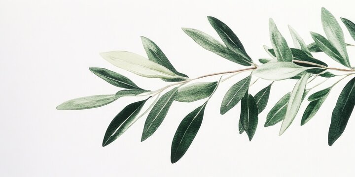 Olive branch symbolising Peace. Christian symbols and icons. Digital illustration.