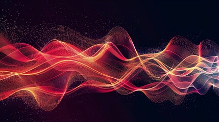 Obraz premium Abstract sound waves Sound wave patterns in festive colors with a clear area for text, perfect for music and audiorelated holiday greetings