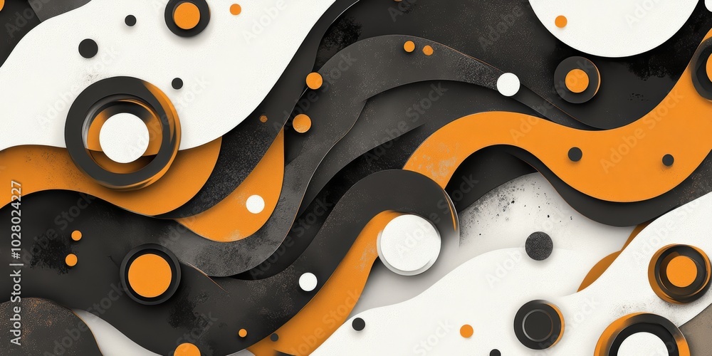 Poster abstract grunge s pattern with circles and lines a playful interplay of shapes and colors