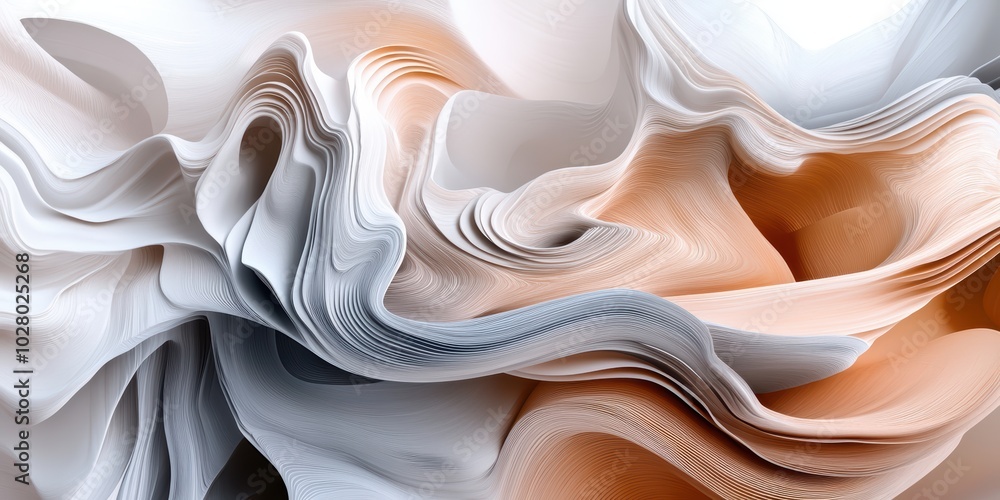 Poster fluid dynamics in contemporary digital artwork exploring layers and flowing lines