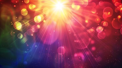 Fototapeta premium Abstract light flares Light flare effects in Christmas colors with a blank central space for text, ideal for elegant and visually striking holiday greetings