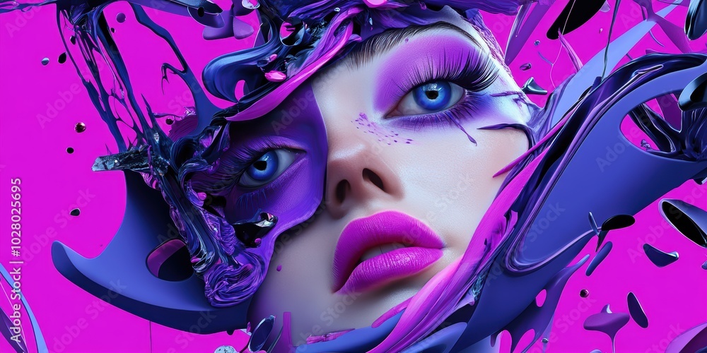 Poster create a stunning digital artwork with bold colors and dynamic composition to captivate viewers