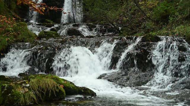 Cascading waterfalls in an autumn forest, Josefsthaler Wasserf&auml;lle