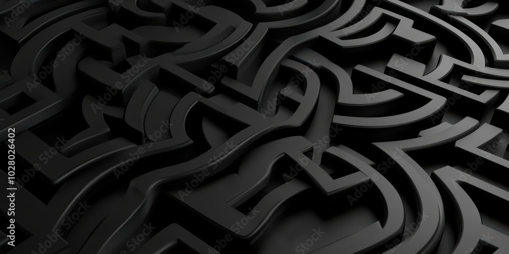 Poster exploring the intricate twists and turns of a labyrinth background