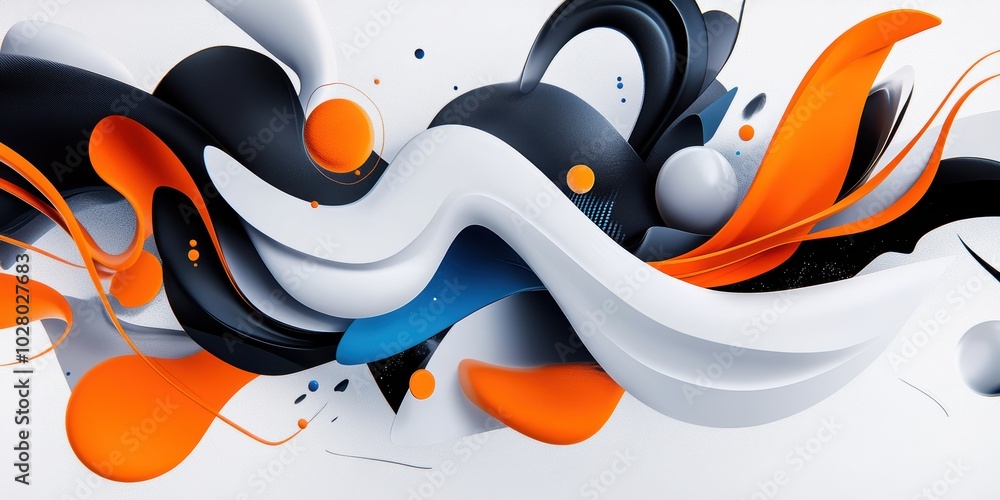 Poster visually striking abstract design featuring dynamic shapes and vivid colors to enhance aesthetic app