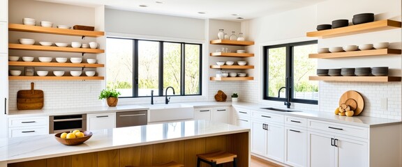 Modern Kitchen with Open Shelving
