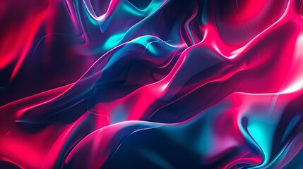 Fototapeta premium Abstract background showing digital waves of neon light flowing and forming an intriguing pattern, ideal for wallpapers