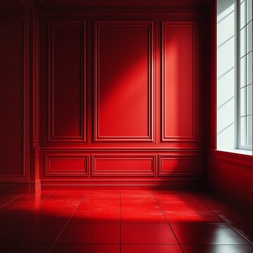 Empty room with red walls