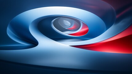 Abstract background featuring swirling blue and red shapes, creating a sense of depth and movement