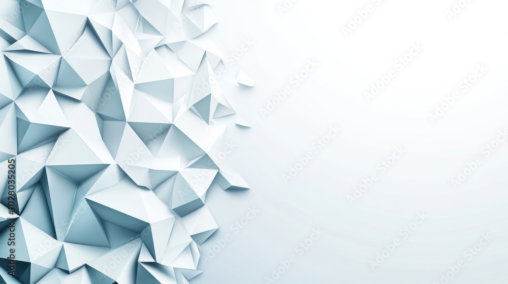 Poster geometric white 3d triangles create a dynamic abstract background, ai