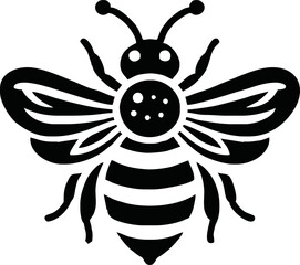 Honey Bee icon. Cartoon flying bee. Insect flying character. Vector isolated on white background.