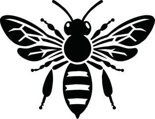 Honey Bee icon. Cartoon flying bee. Insect flying character. Vector isolated on white background.