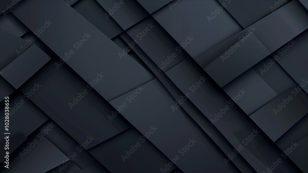 Poster dark and sleek abstract background featuring overlapping geometric shapes, creating a sense of depth
