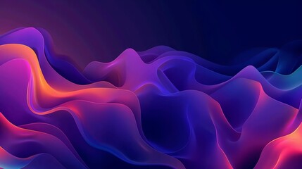 Obraz premium Abstract background forming colorful wavy shapes flowing gently and mixing in a beautiful modern design