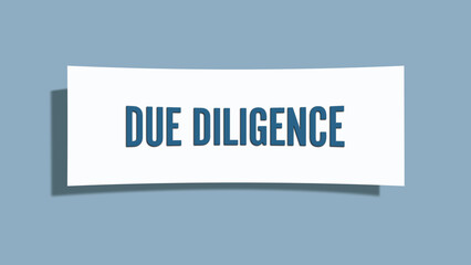 Due Diligence. A card isolated on blue background.