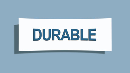 durable. A card isolated on blue background.