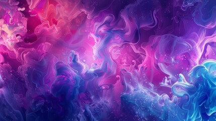 Fototapeta premium Abstract colorful background resembling luminous smoke, forming magical swirls and nebula clouds