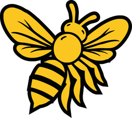 Creative Geometric Bee Logo Symbol Vector Design Illustration