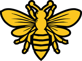 Creative Geometric Bee Logo Symbol Vector Design Illustration