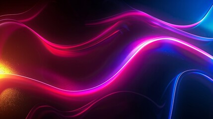 Naklejka premium Abstract background with glowing neon lines creating a dynamic and vibrant design