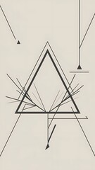 Minimal 20s geometric design poster, vector template with primitive shapes elements, modern wall art hipster style