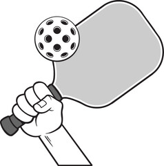 Pickleball Player Hand Illustration