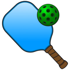 Pickleball Paddle and Ball