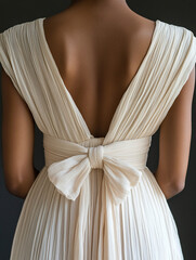 Wide belt cinching the waist of a dress or jumpsuit on a sleek black background