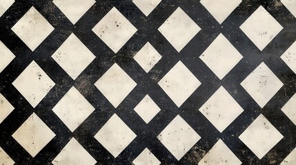 Abstract pattern with black and white diamond shapes.