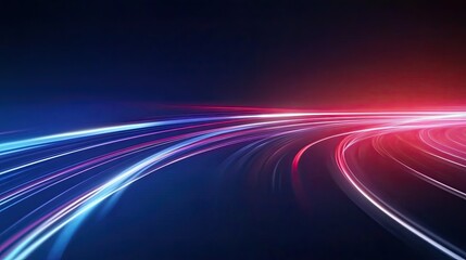 Colorful abstract design with vibrant flowing lines, combining fluid geometry and futuristic technology elements