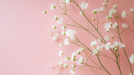 Fototapeta premium soft pink background with delicate flowers and subtle texture