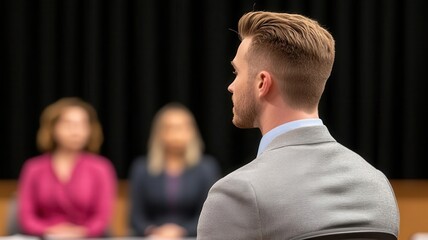 HR hosting a town hall meeting, answering employee questions and addressing concerns   town hall meeting, employee engagement, HR leadership