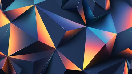 Obraz premium Wallpaper An abstract background featuring a vibrant and dynamic polygonal pattern, creating a sense of depth and dimension