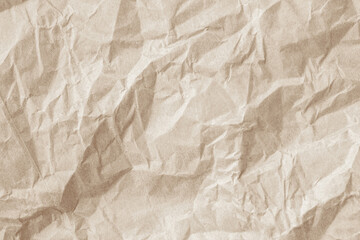 Crumpled brown paper texture background for design with copy space for text or image.	