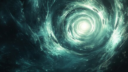 Mysterious cosmic vortex in a starry deep space setting.