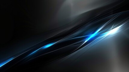Wallpaper An abstract background with blue light beams flowing on a dark background