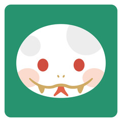 シンプルな白蛇のイラスト