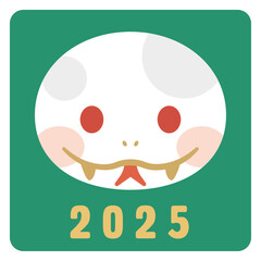 シンプルな白蛇のイラスト