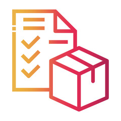 parcel checklist Line Gradient Icon