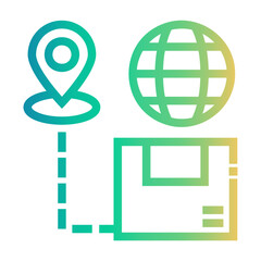 shipping address Line Gradient Icon