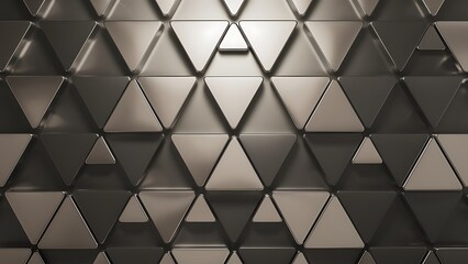 Exquisite backdrop marrying modern minimalism with metallic allure. Featuring round triangles, it exudes geometric sophistication and understated charm for wallpaper, banner, background, landing page