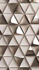 Obraz premium Exquisite backdrop marrying modern minimalism with metallic allure. Featuring round triangles, it exudes geometric sophistication and understated charm for wallpaper, banner, background, landing page
