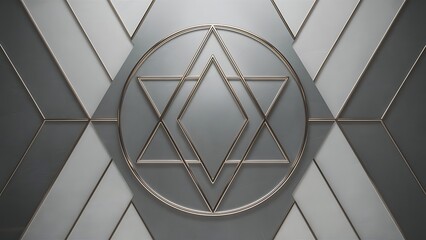 Exquisite backdrop marrying modern minimalism with metallic allure. Featuring round triangles, it exudes geometric sophistication and understated charm for wallpaper, banner, background, landing page