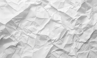 Obraz premium White wrinkled paper texture with folds and creases. Concept of abstract background, rough surface, and design material.