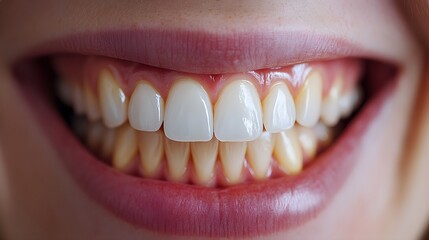 Fototapeta premium Before-and-after braces images showing remarkable teeth alignment improvement, with a patient's heartfelt account of the experience, struggles, and ultimate satisfaction