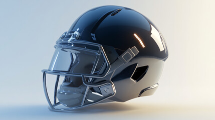 Fototapeta premium black football helmet on white background 3d rendering high quality realistic protective gear american sport glossy surface sports equipment head protection safety equipment