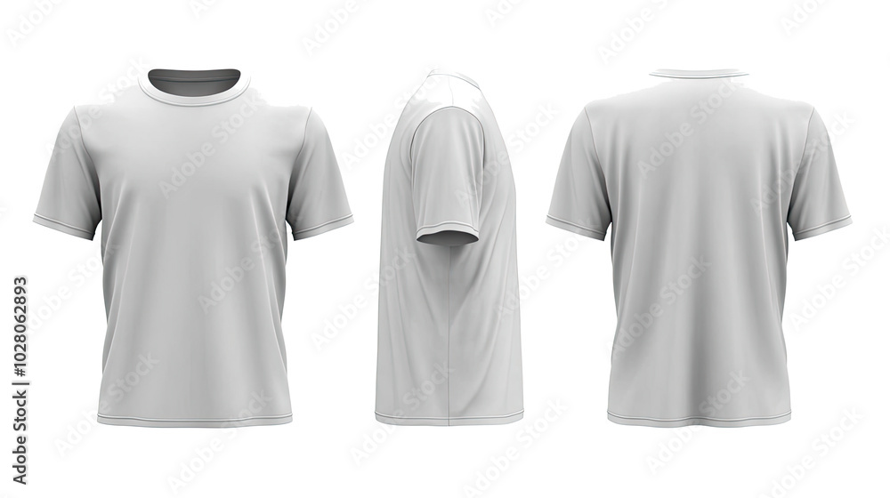 Aufkleber plain white t-shirts viewed from different angles generative ai